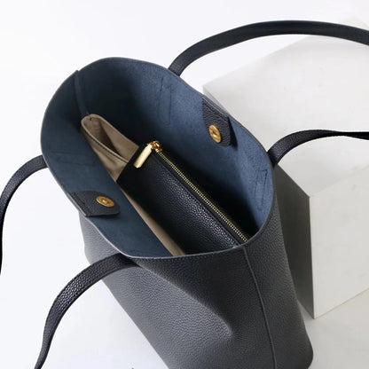 Hot Sale Classic All-match Minimalist Business Style Large Women Tote Bag A4 Laptop Cowhide Leather Female Underarm Handbag