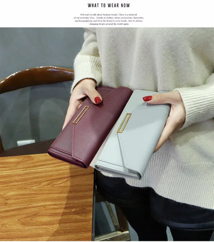 2025 New Fashion Women Wallets Leather Hasp Wallet Women's Long Design Purse Clutch Women Lady Wallet Phone Pocket Cartera Mujer