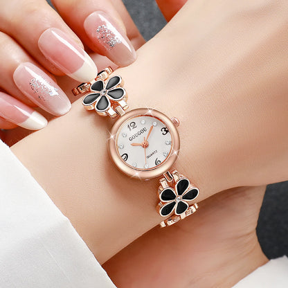 Fashion Flower Bracelet Strap Women Watches Ladies Diamond Arabic Numeral Dial Wristwatches Reloj Mujer（Without Box）