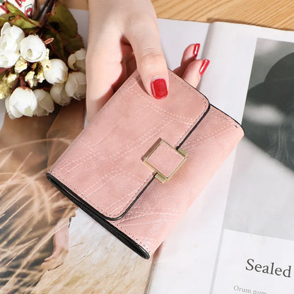 Vintage Women Wallet Short Leather Small Purse Mini Female Fashion Multi-Card Card Holder Coin Purse Multi-functional Clutch Bag