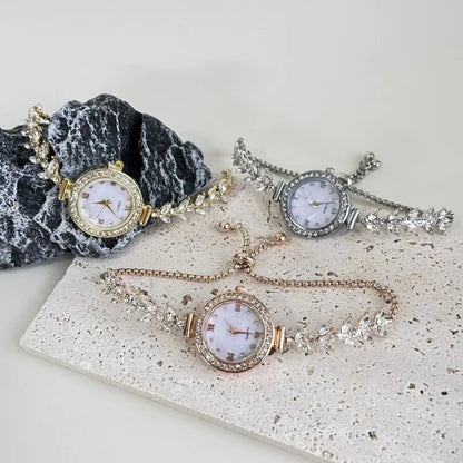 Luxury Mermaid Light Women Watch Diamond Adjustable Bracelet Quartz Movement