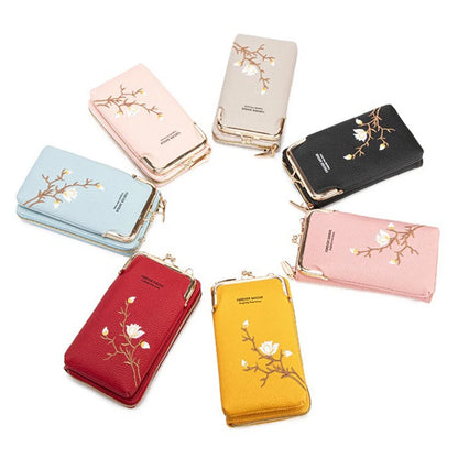 Women Sling Cross-Body Wallet With Mobile Cell Phone Holder, Crossbody Phone Purses For Women, Mini Cross Body Bag