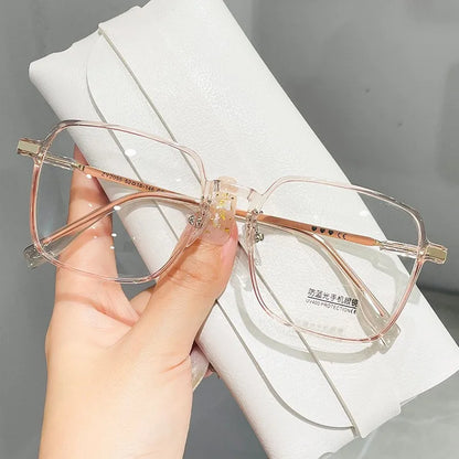 Trendy Fashionable Reading Glasses Women Anti Blue Light Presbyopia Eyewear High-definition Unisex Transparent Frame Eyeglasses