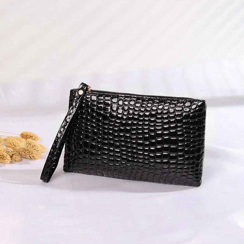 Women's Crocodile Coin Bags Purse Money Organizer Korean Mobile Phone Clutch Bags Makeup Bags Traveling Neceser Toiletry Pouch