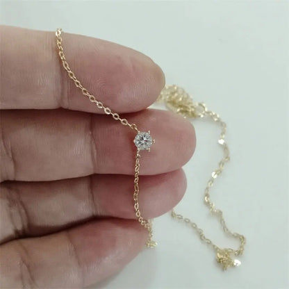 Collar de plata de ley 925 Somilia para mujer, chapado en oro rosa de 18 quilates, collar con colgante de circonita 5A, joyas finas, regalo para mamá