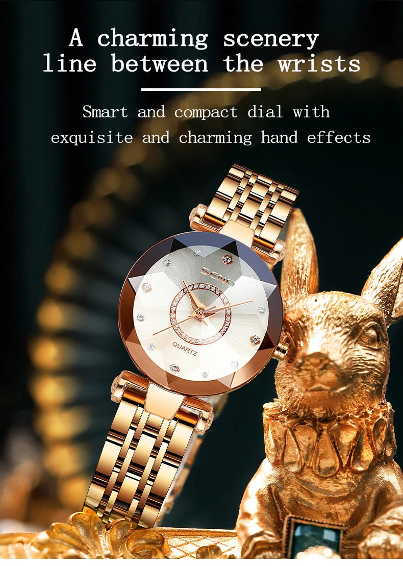 UTHAI CQ244 Waterproof Women watch Ocean Heart Diamond studded Quartz Watch Light Luxury Clock Gift,watches for woman