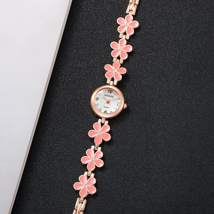 Fashion Flower Bracelet Strap Women Watches Ladies Diamond Arabic Numeral Dial Wristwatches Reloj Mujer（Without Box）