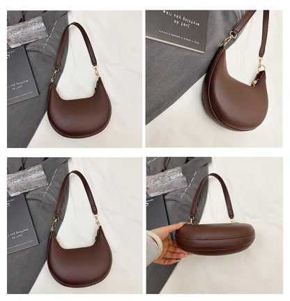New Fashionable High-end Moon-shaped Baseball Bag Showing Luxury Women's Single Shoulder Bag Elegant lady Handbags bolso mujer