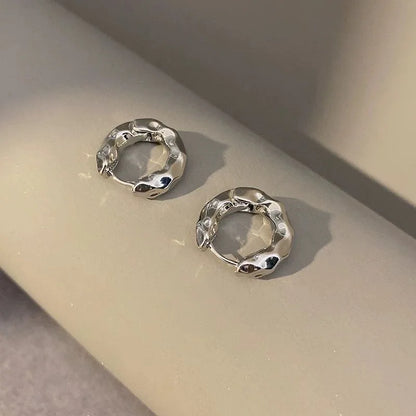 Luxury Full of Zircon Shiny Geometric Square Hoop Earrings for Women Temperament Gold Color Stainless Steel Korea Jewelry Gift