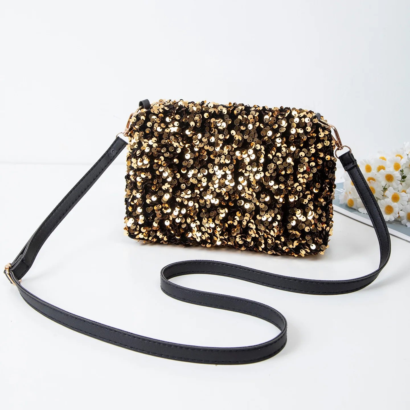 Colorful Sequins Crossbody Bag Simple INS Solid Color Sequins Shoulder Bag Underarm Bag Phone Purse Evening Clutch Bags Handbag