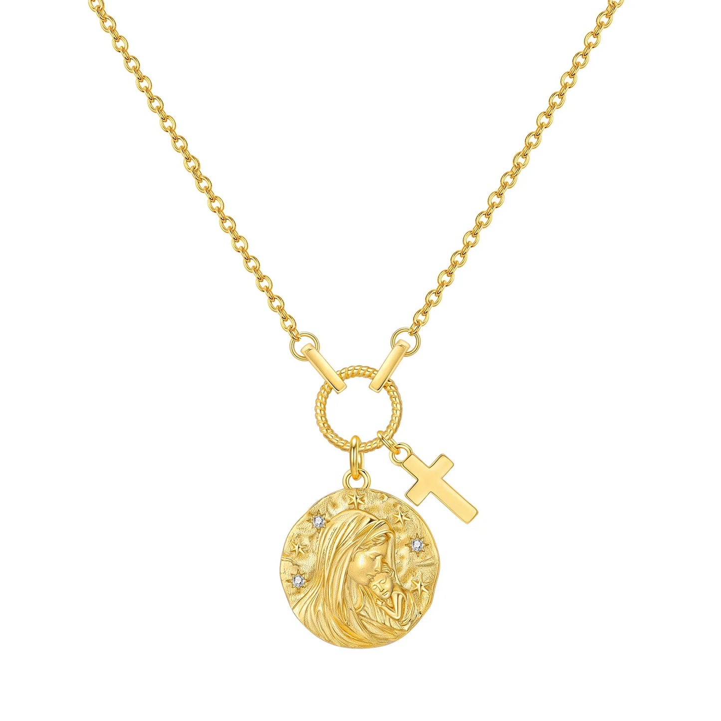 PANPOKI 925 Sterling Silver 18K Gold Heart-shaped Lock Key Necklace Pendant Necklace for Women Birthday Gifts Wedding Jewelry