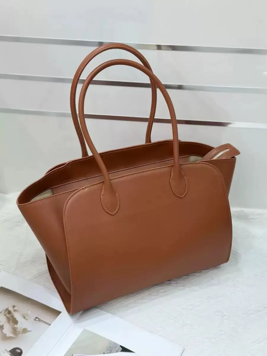 Tote Bag High Quality Genuine Leather Large Capacity Marlo 17/14 Shoulder Bag Handbag Soft Cowhide Casual Suede Women's Bag