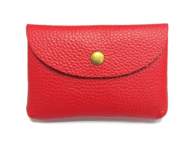 Top Layer Cowhide Fashion Buckle Money Wallet Card Holder Mini Portable Lychee Pattern Business Wallet for Men Women Coin Bag