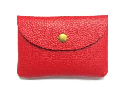 Top Layer Cowhide Fashion Buckle Money Wallet Card Holder Mini Portable Lychee Pattern Business Wallet for Men Women Coin Bag