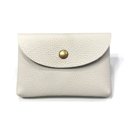 Top Layer Cowhide Fashion Buckle Money Wallet Card Holder Mini Portable Lychee Pattern Business Wallet for Men Women Coin Bag