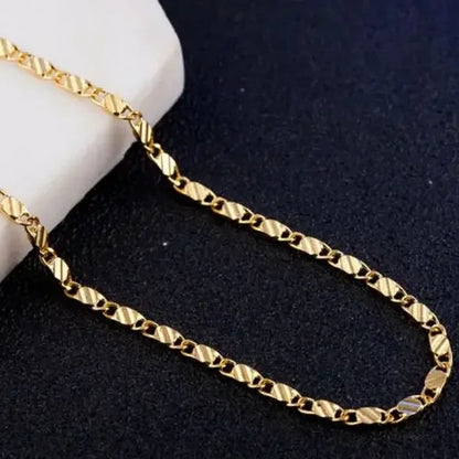 Hot sale 925 Sterling Silver 18K Gold flat Clavicle chains Necklaces for Men Women wedding Jewelry Christmas gifts 40-75cm