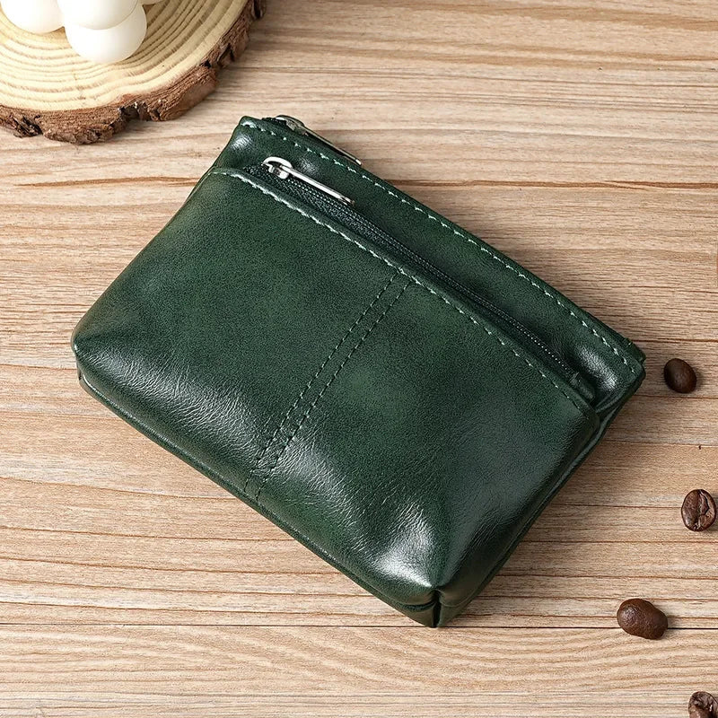 Mini Fashion Coin Purse Vintage Men Women Genuine Leather Wallet Multifunctional Female Small Coin Bag Key Pocket Wallets