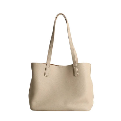 Hot Sale Classic All-match Minimalist Business Style Large Women Tote Bag A4 Laptop Cowhide Leather Female Underarm Handbag