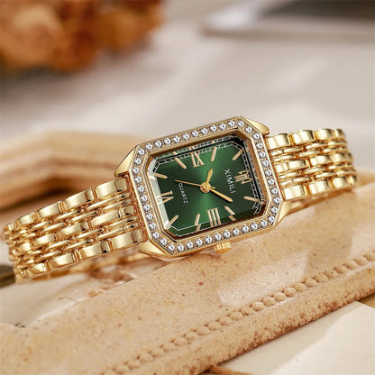 2025 Light luxury Brand Watch Women Business Simple Diamond Gold Watches Casual Female Student Fashion Quartz Clock Wristwatches