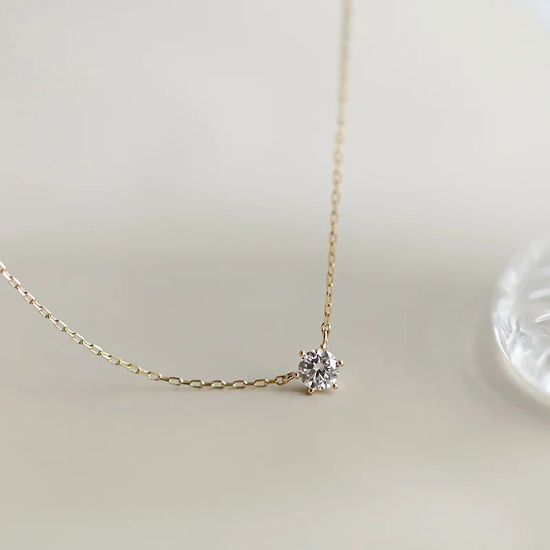 Collar de plata de ley 925 Somilia para mujer, chapado en oro rosa de 18 quilates, collar con colgante de circonita 5A, joyas finas, regalo para mamá