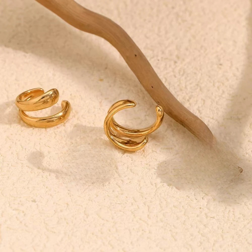 Punk Piercless Ear Clip Earring for Women Classic Gold Color Trendy Earcuff Earrings Girl Y2K Gift Simple Daily Wear Jewelry