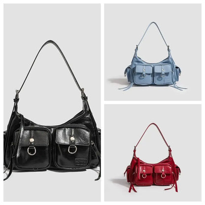 Portable Y2K Retro Shoulder Bag Multi-pocket Spicy Girl Armpit Bag Fashion Handbag Vintage Underarm Bag Streetwear