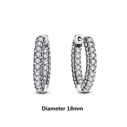 Original 925 Sterling Silver Earrings 2026 Stud Hoop Crystal Earings For Women Rose Gold Crown Heart Infinity Bee Earing Jewelry