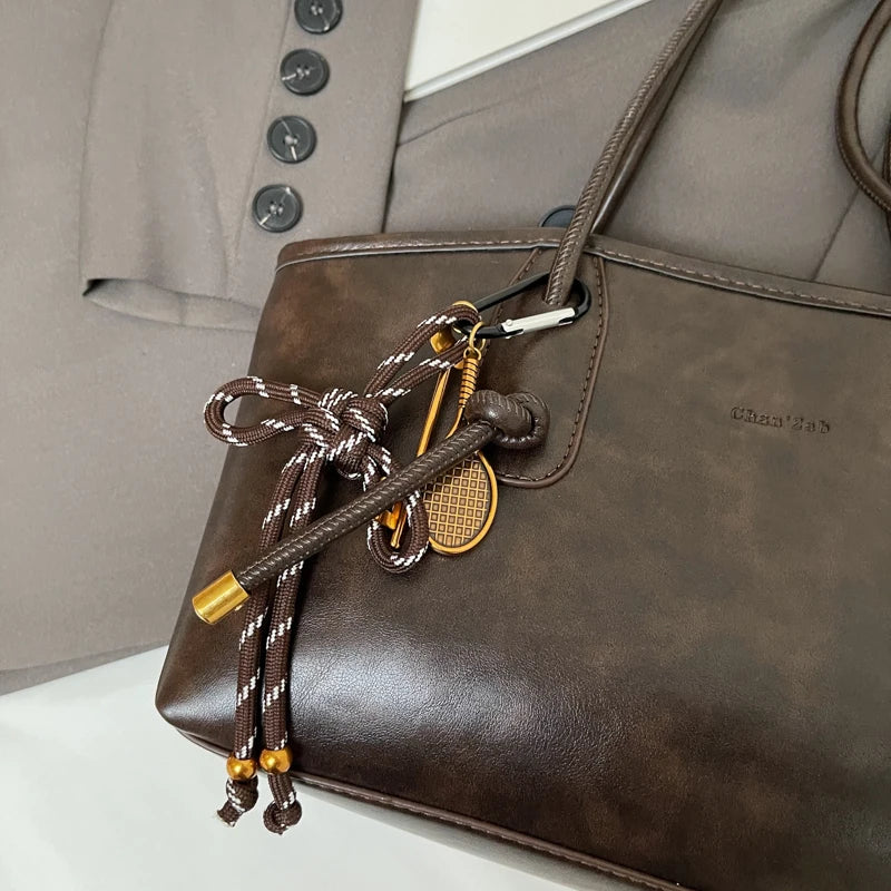 LEFTSIDE PU Leather Shoulder Bags For Women 2025 Winter Y2K Trend Female Crossbody Bag Lady Handbags And Purses Retro Tote Bag