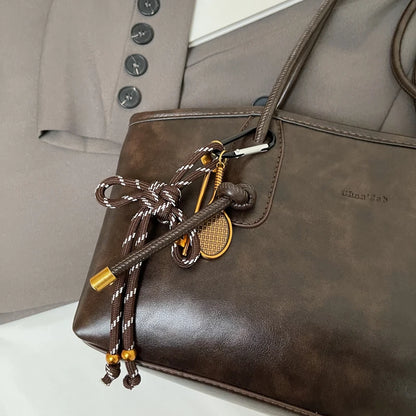 LEFTSIDE PU Leather Shoulder Bags For Women 2025 Winter Y2K Trend Female Crossbody Bag Lady Handbags And Purses Retro Tote Bag