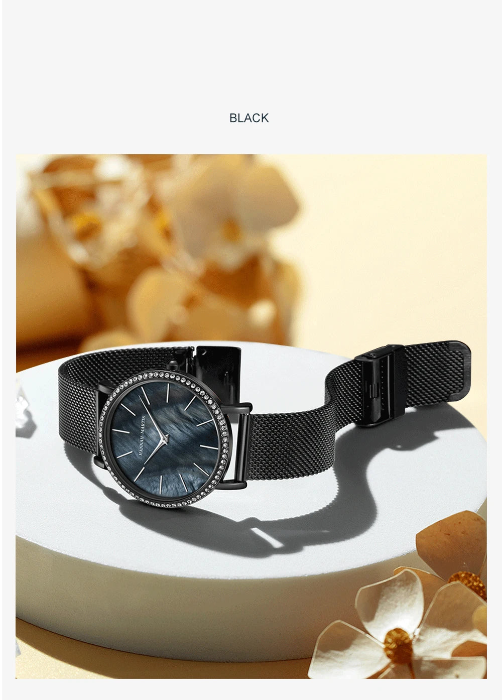 Luxury Women Watch Japanese Quartz Movement Shell Dial Rhinestone Stainless Steel Fashion Gift Box Waterproof Ladies Wristwatch