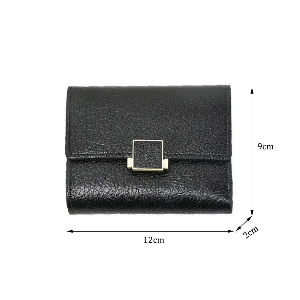 Vintage Women Wallet Short Leather Small Purse Mini Female Fashion Multi-Card Card Holder Coin Purse Multi-functional Clutch Bag