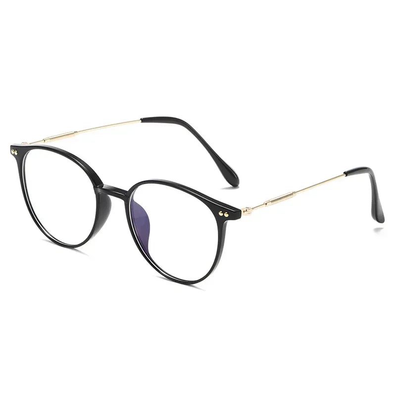 Lady Trendy Finished Myopia Glasses Women Round Frame Blue Light Blocking Eyewear Men Unisex Retro Minus Diopter Eyeglasses