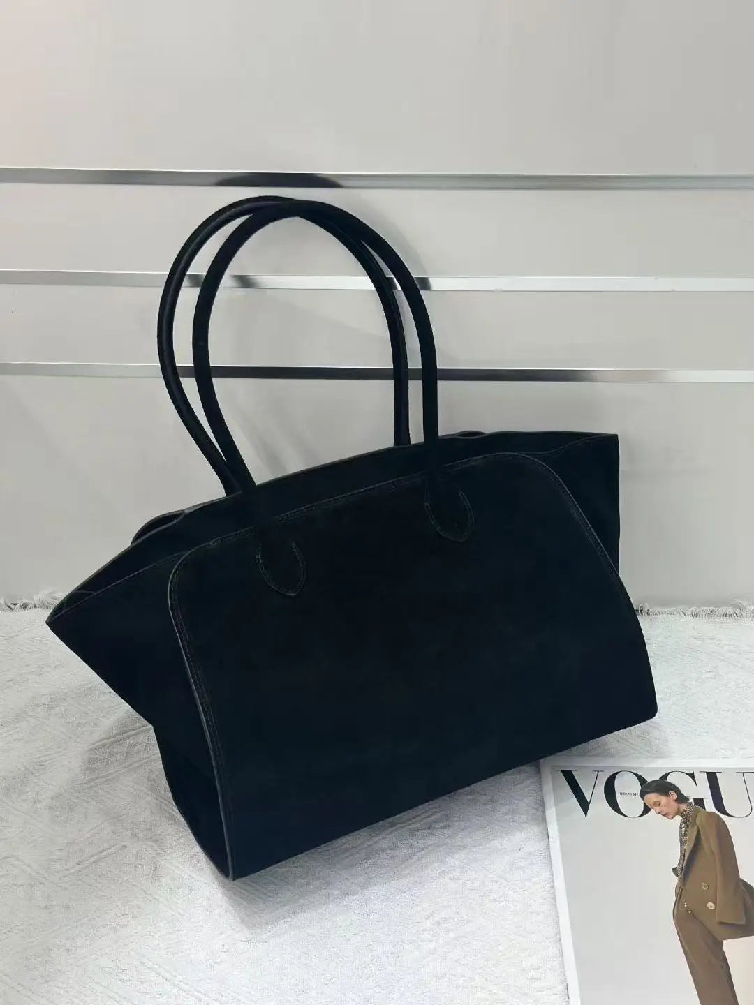 Tote Bag High Quality Genuine Leather Large Capacity Marlo 17/14 Shoulder Bag Handbag Soft Cowhide Casual Suede Women's Bag