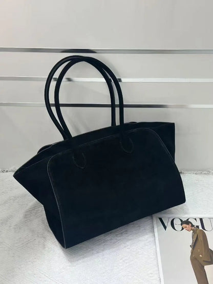 Tote Bag High Quality Genuine Leather Large Capacity Marlo 17/14 Shoulder Bag Handbag Soft Cowhide Casual Suede Women's Bag