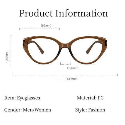 Retro Cat Eye Korean Myopia Glasses Fashionable Anti Blue Light Near Sight Glasses Ultra Light Unisex Transparent Eyewear