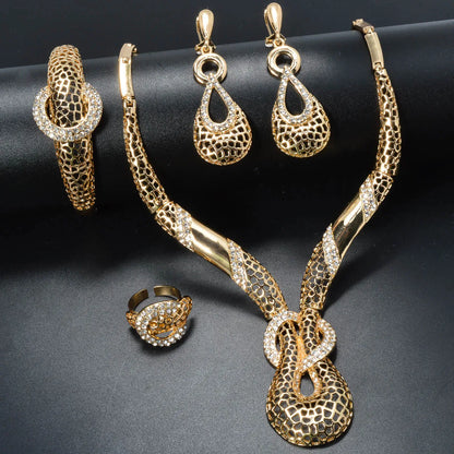 New Amazon Water Drop Pendant Necklace with Diamond Set for Party, Evening Dress, Jewelry, Banquet, Wedding Set