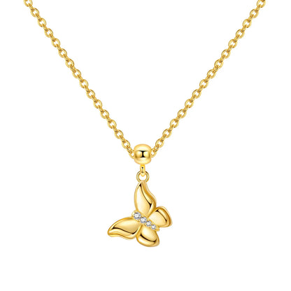 PANPOKI 925 Sterling Silver 18K Gold Heart-shaped Lock Key Necklace Pendant Necklace for Women Birthday Gifts Wedding Jewelry