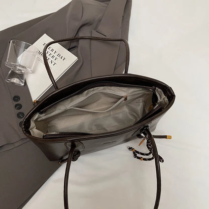 LEFTSIDE PU Leather Shoulder Bags For Women 2025 Winter Y2K Trend Female Crossbody Bag Lady Handbags And Purses Retro Tote Bag