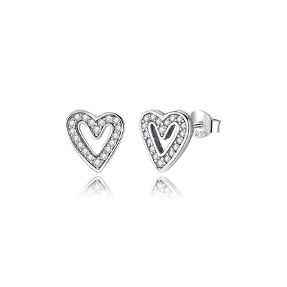 Original 925 Sterling Silver Earrings 2026 Stud Hoop Crystal Earings For Women Rose Gold Crown Heart Infinity Bee Earing Jewelry