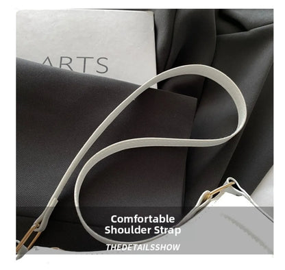 New PU Leather Shoulder Bag Large Capacity Moon-shaped Underarm Bag Solid Color Tote Handbag Women