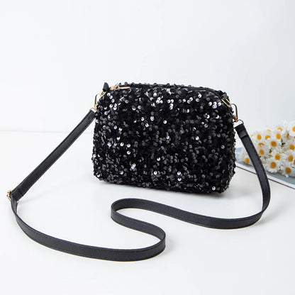 Colorful Sequins Crossbody Bag Simple INS Solid Color Sequins Shoulder Bag Underarm Bag Phone Purse Evening Clutch Bags Handbag