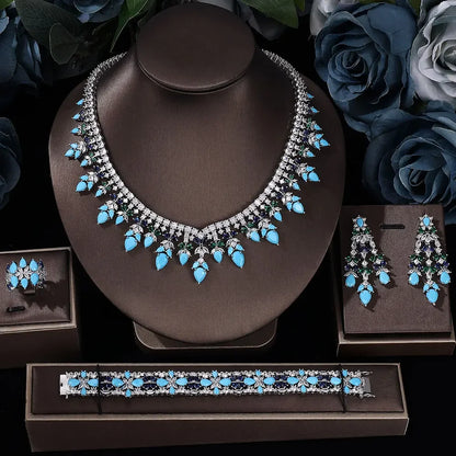 2023 Hot Selling Cubic Zirconia Bridal Wedding Jewelry Set Bridal 4-piece Set Women's Jewelry Set Jewelry Brand Reproduction
