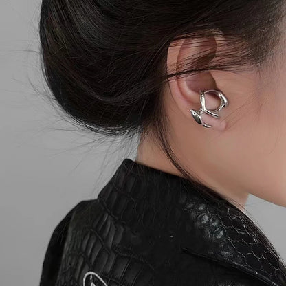Fashion Punk Irregular Liquid Earrings Hip-Hop Personality Metal Hollow Earrings Clip Girls Party Jewelry Gifts Y2K Accessories
