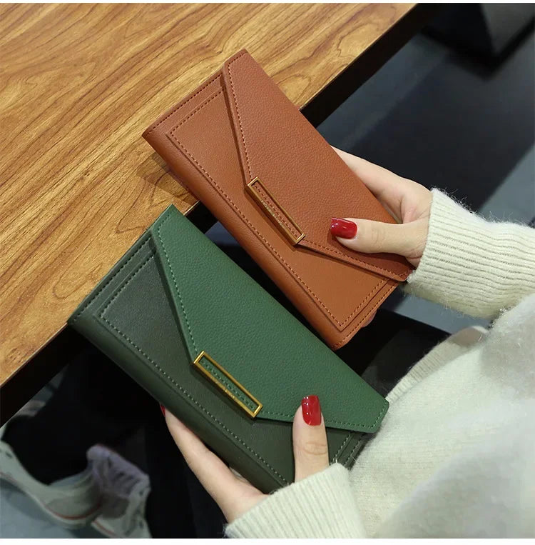 2025 New Fashion Women Wallets Leather Hasp Wallet Women's Long Design Purse Clutch Women Lady Wallet Phone Pocket Cartera Mujer