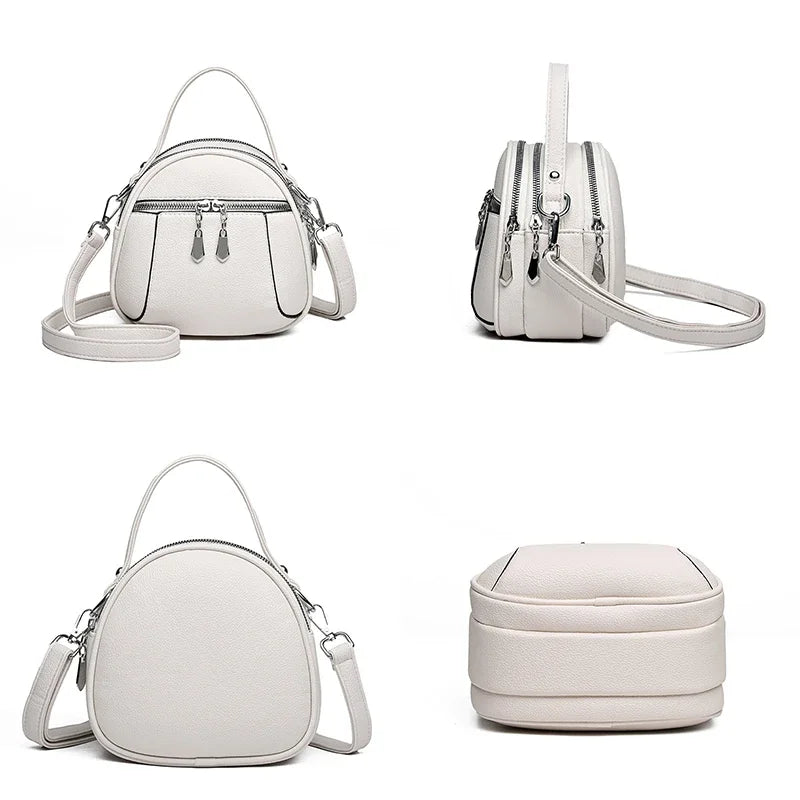 2024 New Authentic Brand Women's Shoulder Bag High Quality Soft Leather Girls Handbag Fashionable Simple Female Crossbody Bolsas