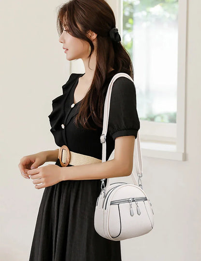 2024 New Authentic Brand Women's Shoulder Bag High Quality Soft Leather Girls Handbag Fashionable Simple Female Crossbody Bolsas