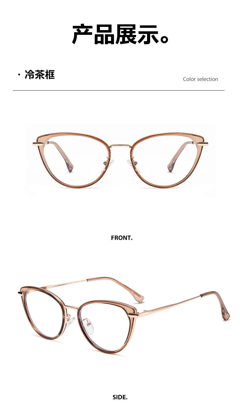 2025 Fashion Cat Eye Photochromic Myopia Glasses for Women Outdoor Color Changing UV Protection Sunglasses Near Sight Eyeglasses