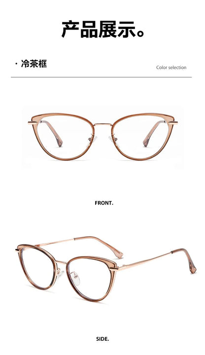 2025 Fashion Cat Eye Photochromic Myopia Glasses for Women Outdoor Color Changing UV Protection Sunglasses Near Sight Eyeglasses