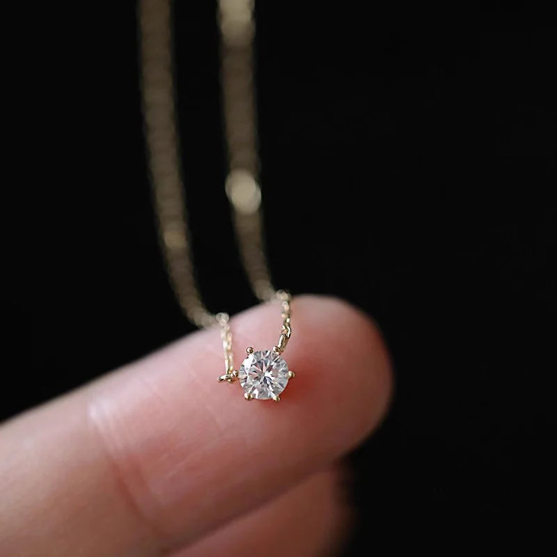 Collar de plata de ley 925 Somilia para mujer, chapado en oro rosa de 18 quilates, collar con colgante de circonita 5A, joyas finas, regalo para mamá