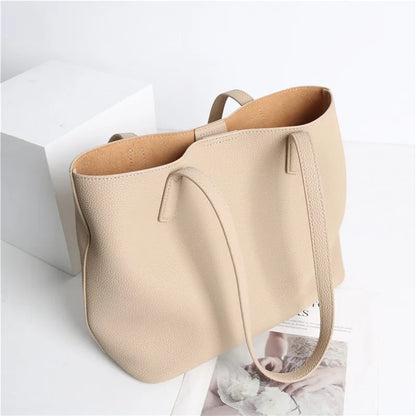 Hot Sale Classic All-match Minimalist Business Style Large Women Tote Bag A4 Laptop Cowhide Leather Female Underarm Handbag